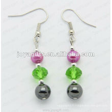 Boucles d&#39;oreilles en perles de verre Hematite de mode